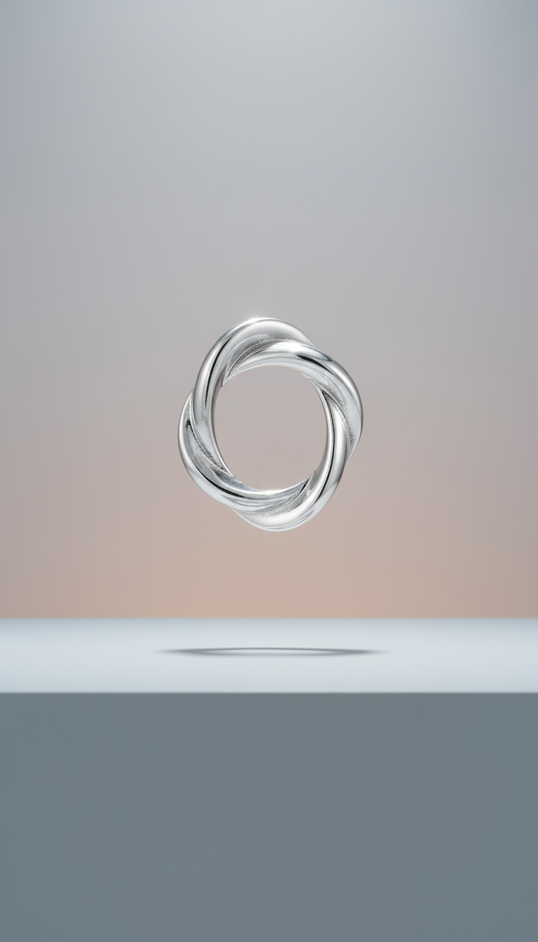 Aros de aro esculturales en plata